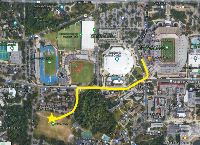 FHSAA Cheer 2022 Parking Map Stephen C. O'Connell Center